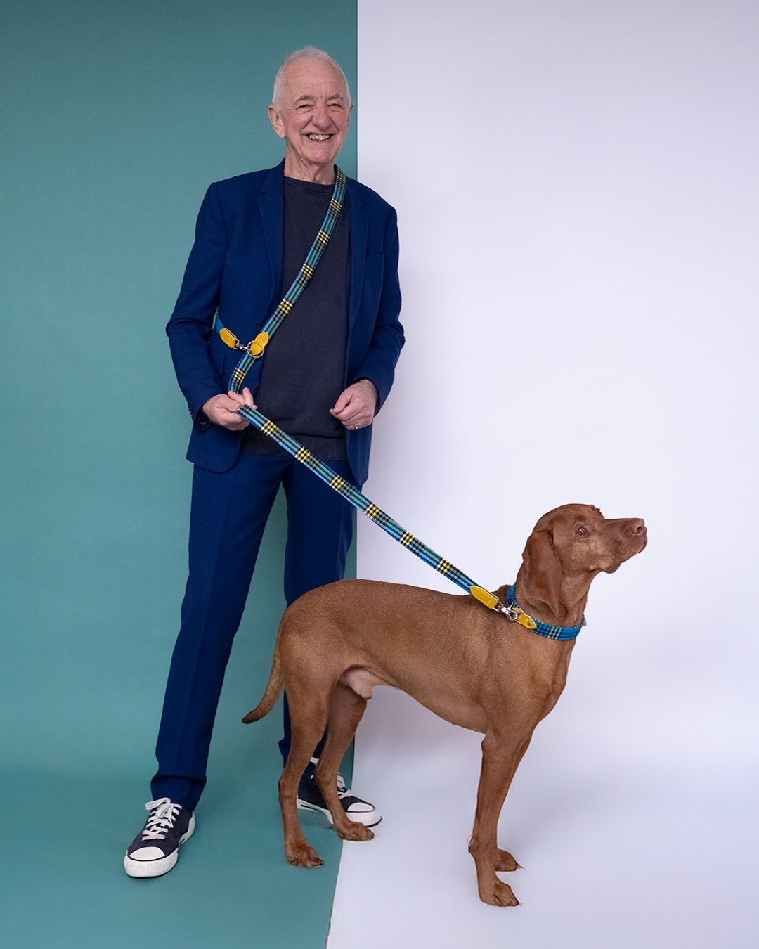 Shuka Blue Dog Hands Free Lead Hiro Wolf1