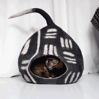 Felt Cat Cave Bed with Tail