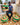 Ghanaian artisan weaver sitting on a chair with colourful woven cat baskets in a room.