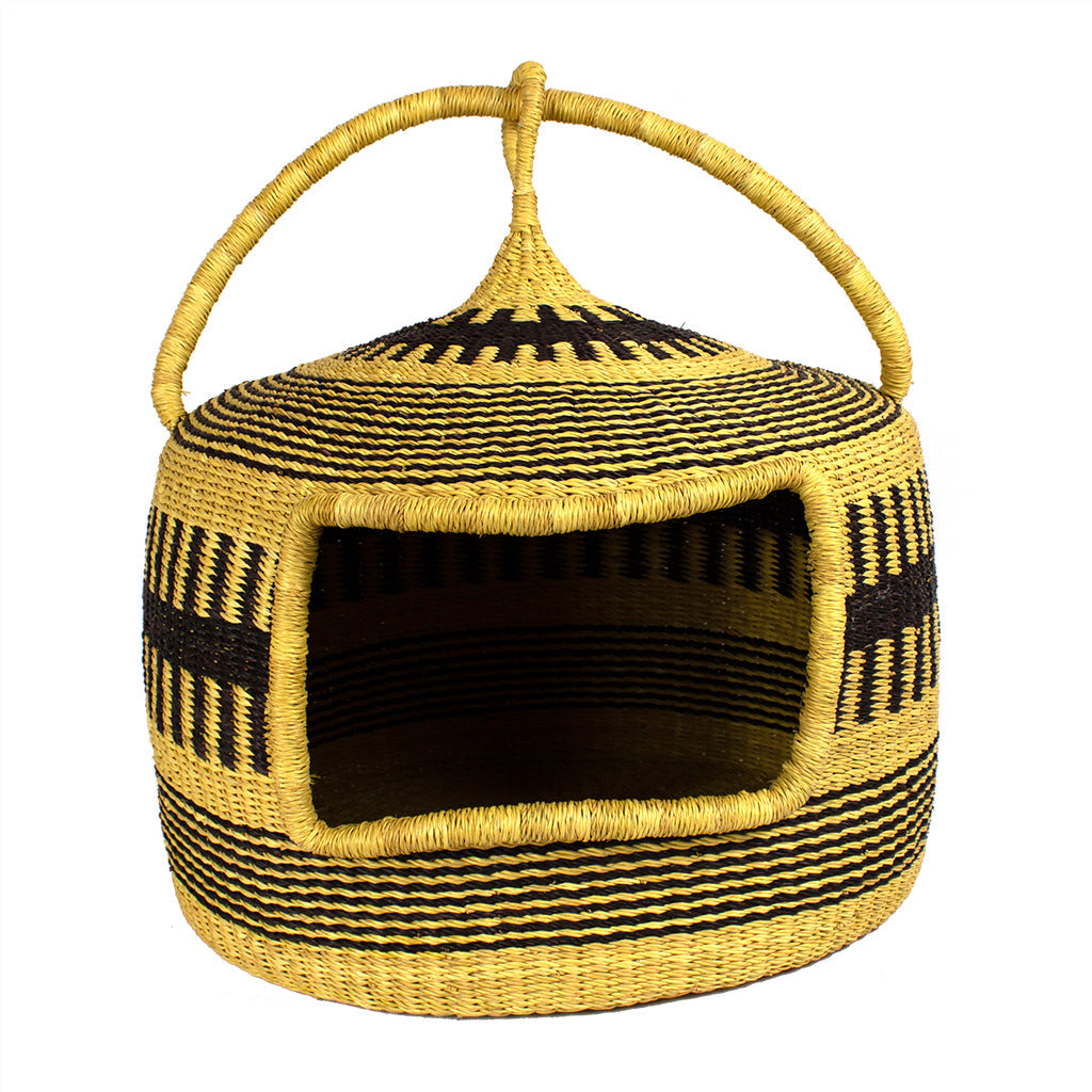 Ghanaian Woven Cat Basket 'Malva'-Cat Basket-Hiro + Wolf