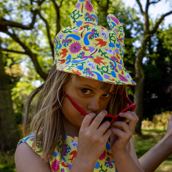 Psychedelic Garden Organic Cotton Kids Sun Cap