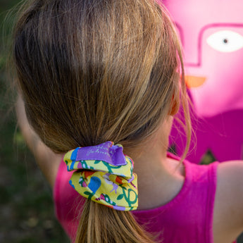 Psychedelic Garden Organic Cotton Scrunchie