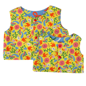 Psychedelic Garden Organic Cotton Reversible Vest (6 Months - 6 Years)
