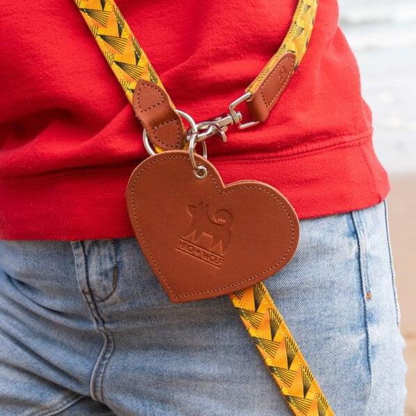 Poo Pouch Heart 'Brown Leather'-Poo Pouch-Hiro + Wolf