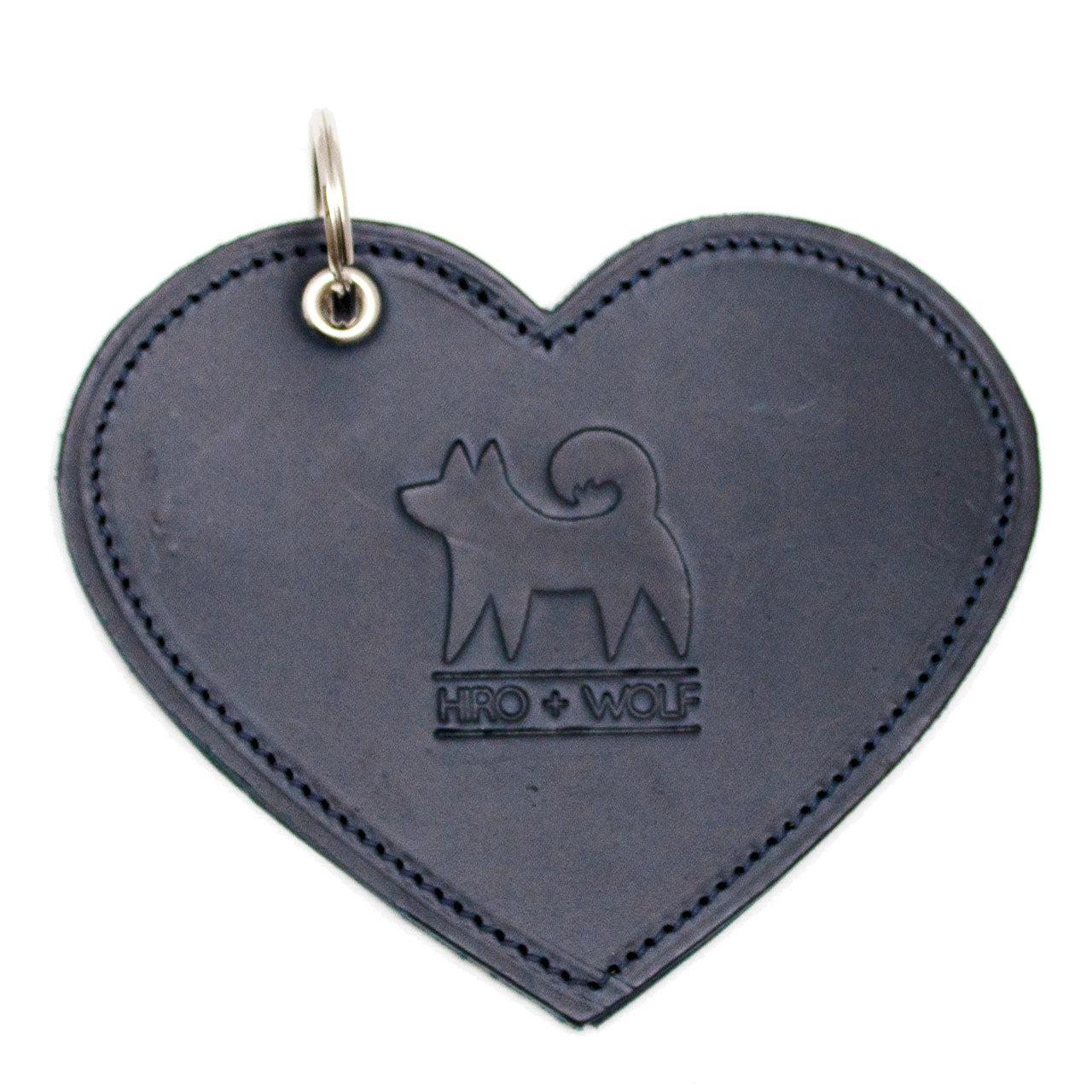 Poo Pouch Heart 'Navy Leather'-Poo Pouch-Hiro + Wolf