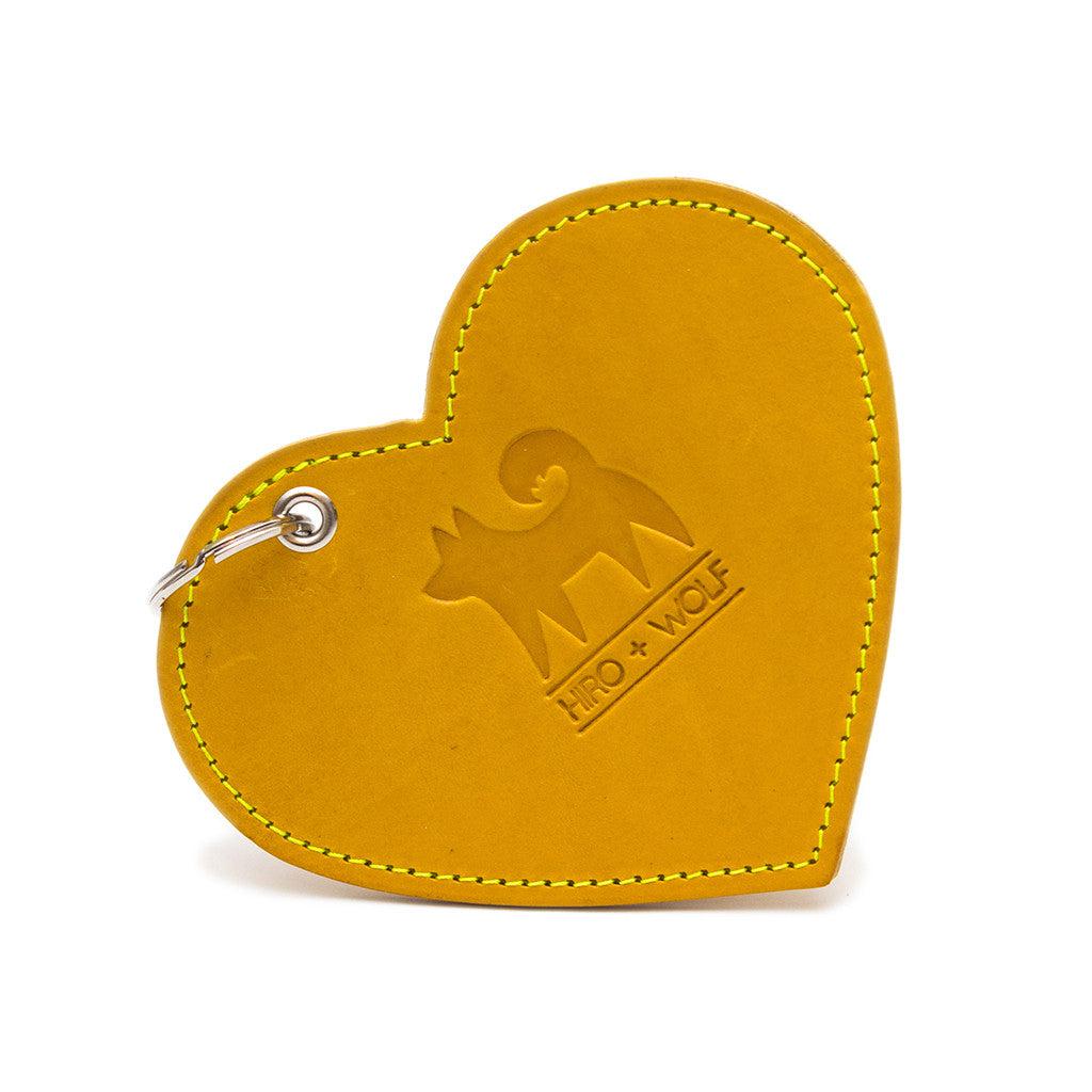 Poo Pouch Heart 'Yellow Leather'-Poo Pouch-Hiro + Wolf