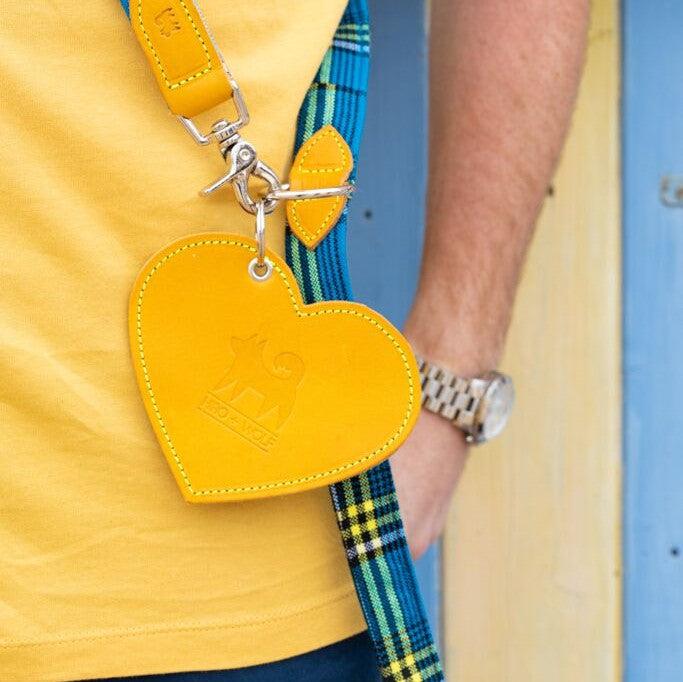Poo Pouch Heart 'Yellow Leather'-Poo Pouch-Hiro + Wolf