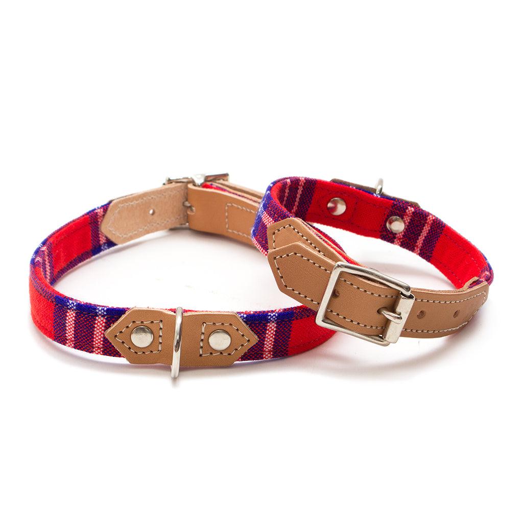 Shuka Red Dog Collar-Dog Collar-Hiro + Wolf